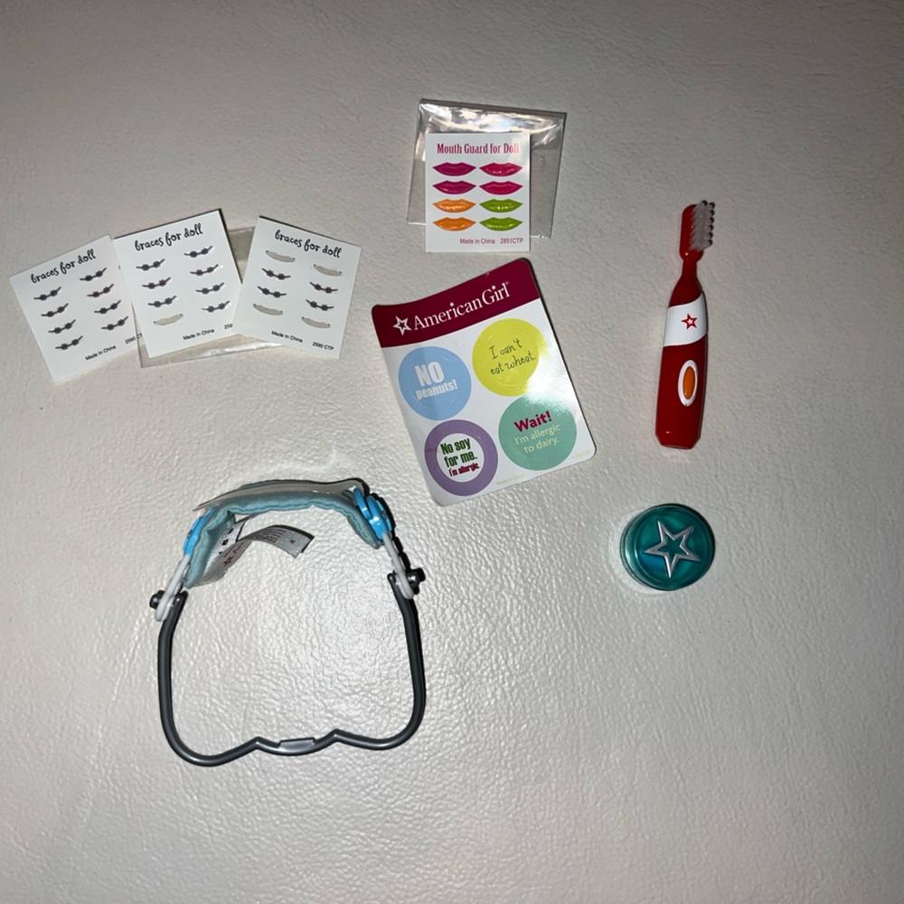 American Girl Doll Braces with Colorful Bands